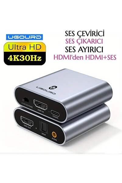 UGOURD HDMI To HDMI+ Optik Ses Çevirici Ses Ayırıcı Ses Çıkarıcı Ultra Hd 4K ...