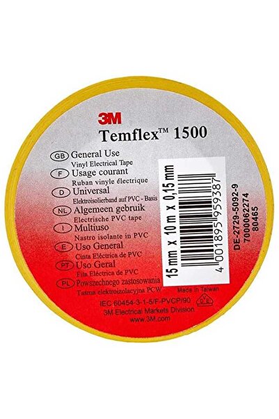 3M Yellow insulating tape 15mm x 10m 1pc