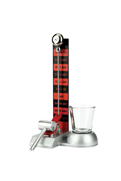 Flippy Joc de băut Hammershot cu pahar de shot, 22 cm, material sticlă, plastic, fier, multicolor