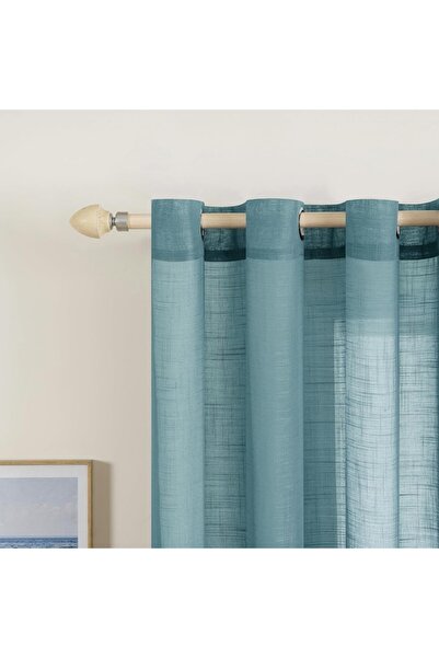 MIULEE Set 2 Draperii, 140 x 145 cm, Albastru