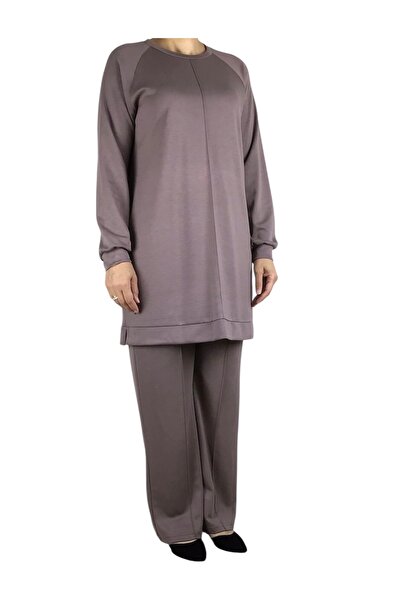 ECE GİYİM Women's Tunic with Sewn Front and Bottom Bands Pants with Elastic Waist Double Set with Sewn Front and Double Set