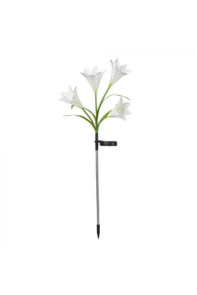 Toolsy Lumina solara LED tip Crin cu 4 flori, inaltime 80 cm, pentru gradina,...