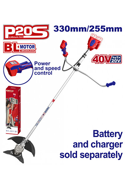 EMTOP Mașină de tuns iarba/coapă fără baterie și încărcător, motor fără perii...