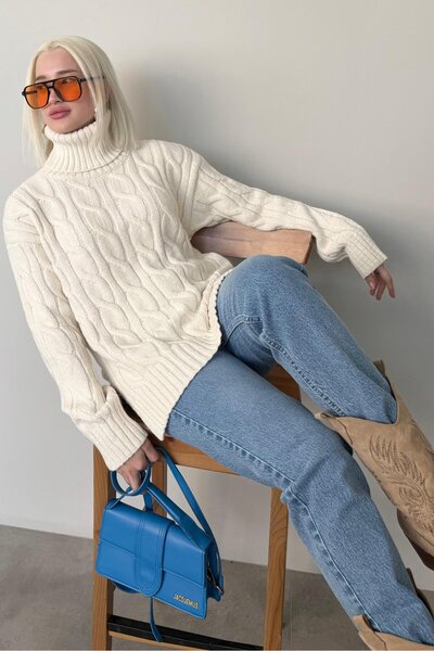 ELBA STİL Turtleneck Knitwear Sweater