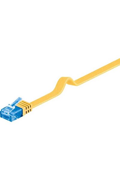 goobay Cablu plat Cat6A UTP 0.5m 500MHz RJ45 cupru galben