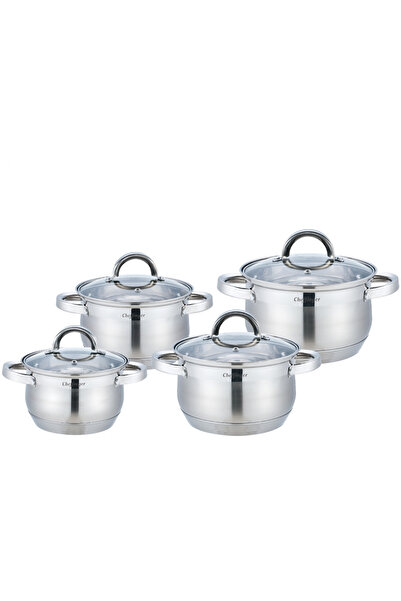 cheffinger Set 8 piese, cratite cu capac CF-SS8, inox, 16-18-20-22cm/2.1-2.9-3.9L-5.1L