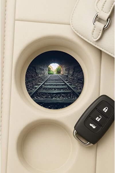 Cekuonline سجادة مزخرفة للسيارة/داخل السيارة مقاس 7×7 سم بنمط مسار القطار مع ...