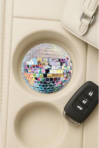 Cekuonline سجادة مزخرفة للسيارة/داخل السيارة مقاس 7×7 سم بنمط ديسكو مقاومة لل...