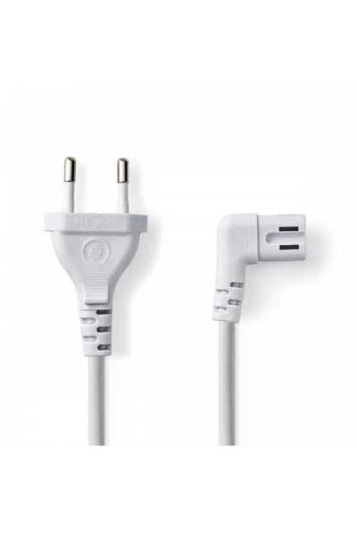 Nedis Cablu alimentare Euro tata - 2 Pini IEC-320-C7 cotit 3m alb