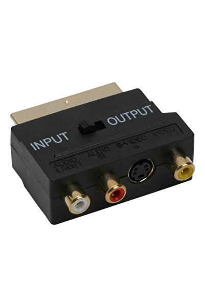 OEM 3x RCA and S-vhs to Scart male gold-plated adapter