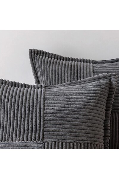 Bonmedico Set 2 Pillow Covers, 40 x 40 cm, Dark Gray - CN