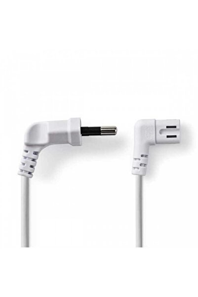 Nedis Cablu alimentare Euro tata cotit - 2 Pini IEC-320-C7 cotit 3m alb