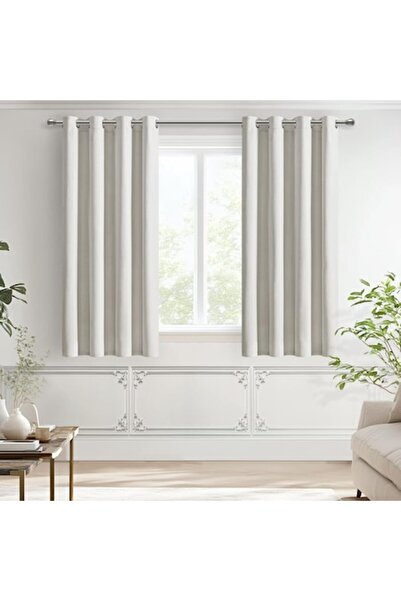 MIULEE Blackout Curtain, 132 x 160 cm, Set of 2, Light Gray - CN