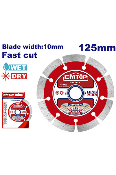 EMTOP Disc diamantat pentru tăiere uscată/umedă, 125 mm - EDDC011252,