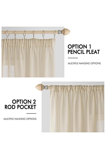 Enventor Set 2 Bucati Draperie, 140 X 175 Cm, Bej - CN