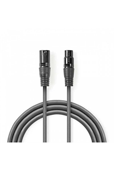 Nedis Cablu digital XLR 3 Pini tata - XLR 3 Pini mama 5m gri