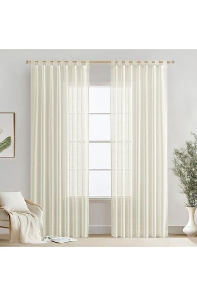 MIULEE Set 2 Bucati Draperie, 140 X 245 Cm, Ivory White - CN