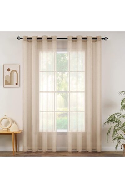 TIANSHU Set 2 Draperii, 140 x 235 cm, Culoare Kaki - CN