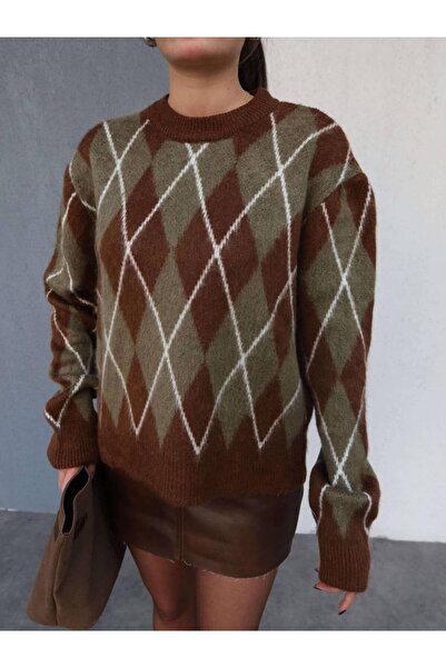 Miss Beyoğlu Πλεκτό πουλόβερ με σχέδιο μπακλαβά