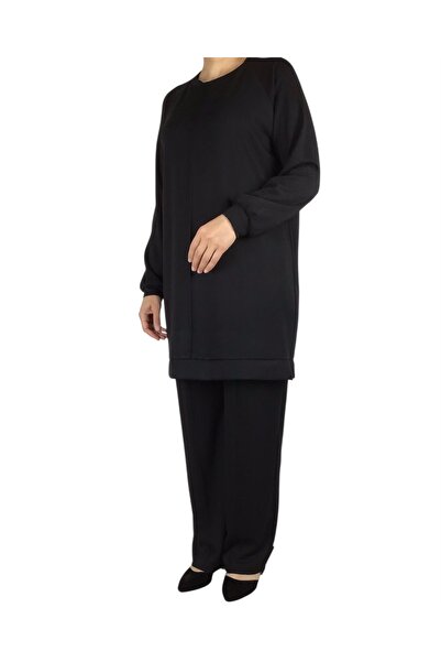 ECE GİYİM Women's Tunic with Sewn Front and Bottom Bands Pants with Elastic Waist Double Set with Sewn Front and Double Set