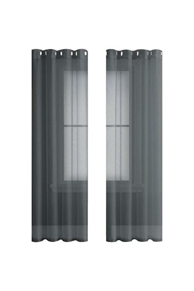 MIULEE Set 2 Draperii, 140 x 230 cm, Prindere cu Inele, Gri - CN
