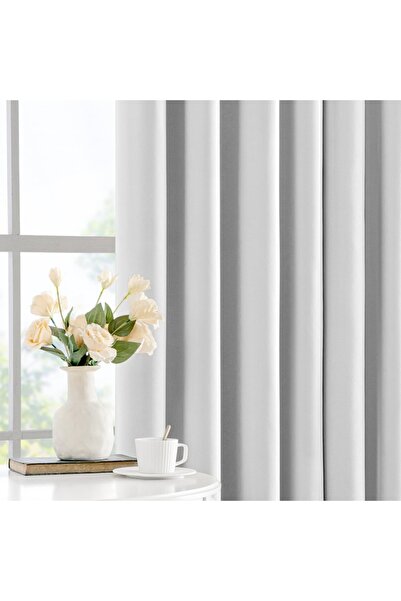 MIULEE Set 2 Bucati Draperie, Tip Blackout, 140 X 245 Cm, Gri Deschis