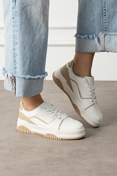Jagra outdoors Beyaz Kadın Günlük Sneaker Şık Spor Ayakkabı