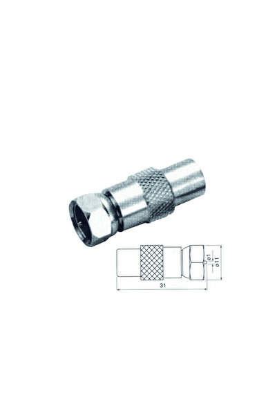 Cabletech Adaptor mufa tv tata la F tata cupru