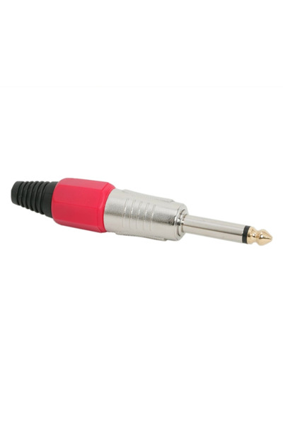 OEM Jack plug 6.3 mm mono male reinforced red ring