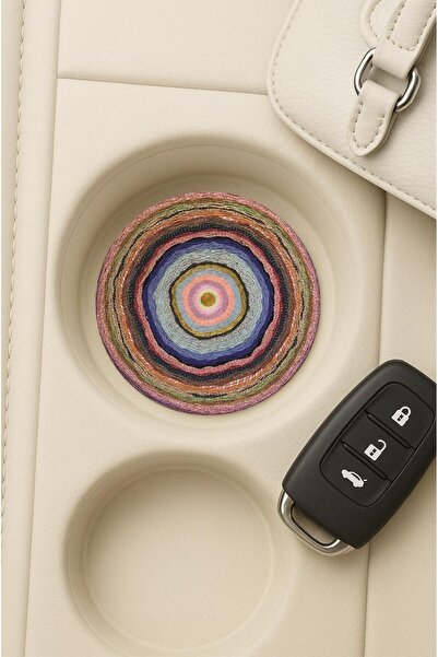 Cekuonline سجادة مزخرفة للسيارة/داخل السيارة مقاس 7×7 سم بنمط ريترو مع حماية ...