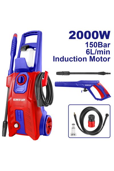 EMTOP Aparat de spălat cu presiune 2000W, 150 bar, 6L/min, furtun de 5m - EHP...