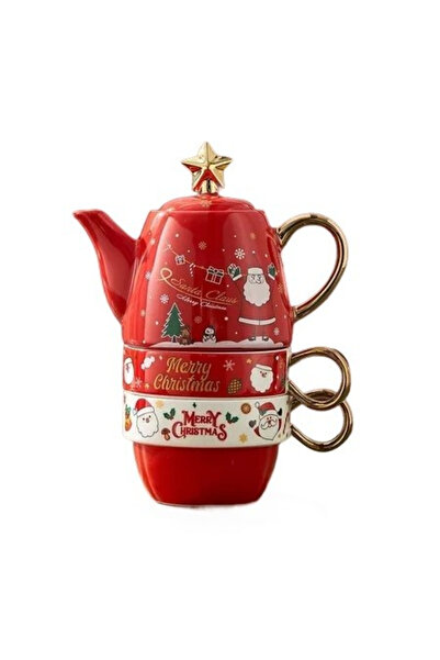 Toolsy Set de ceai, Flippy, Temă de Crăciun, Ceainic 450 ml, 2 Căni 250 ml, M...