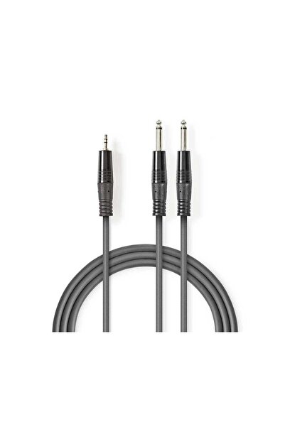 Nedis Cablu jack stereo mono 2x 6,35 mm mascul la jack stereo 3,5 mm mascul 3...