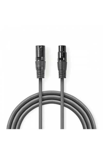 Nedis Καλώδιο Πατέρα XLR 3 Pin - XLR 3 Pin Mother 20m Γκρι