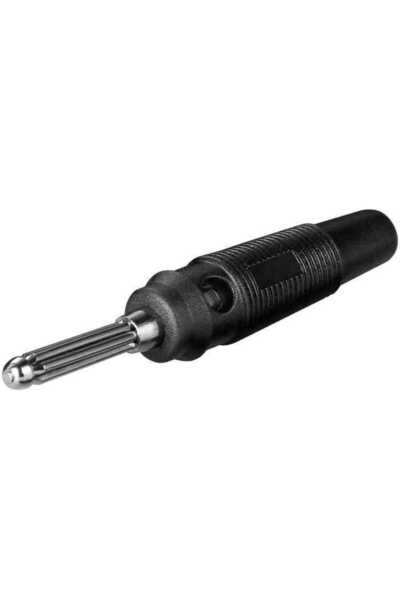 goobay Banana plug 4 mm male made of soft rubber black 11399