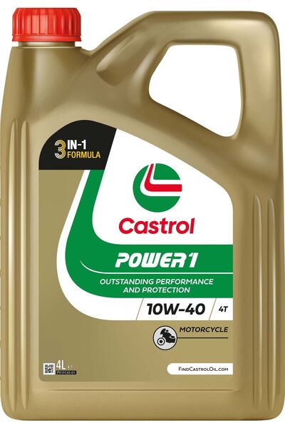 CASTROL POWER1 4T 10W-40 Semi-Synthetic Engine Oil, 4 Liters