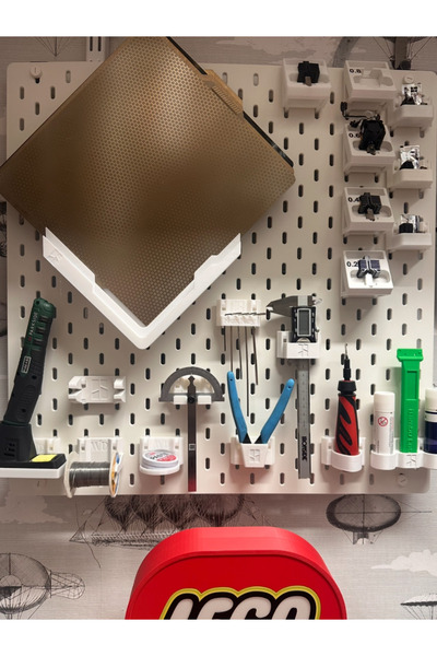 TechnoLoby BEYAZ renk METAL PANO 56X56 Cm Çok Amaçlı Pano Organizatör Pegboard