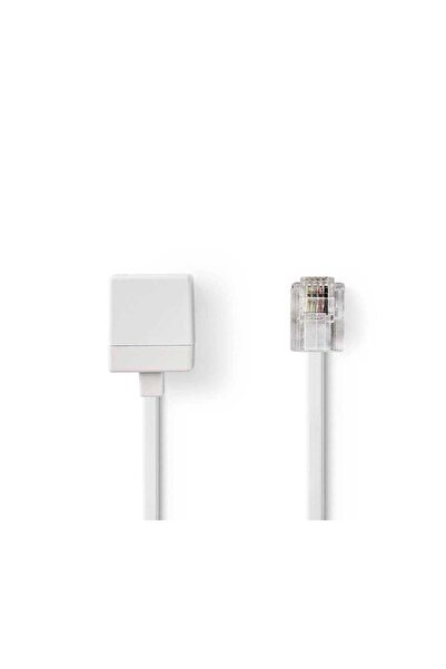 Nedis Cablu prelungitor telefonic RJ11 mascul la RJ11 feminin, 10 m, alb