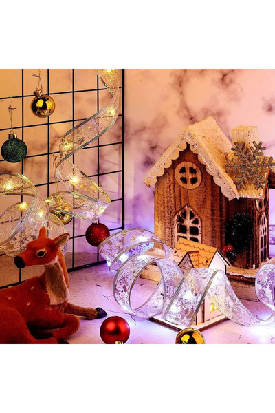 Toolsy Panglică LED Flippy Gold de Crăciun, lungime 4 m, 40 LED-uri, baterii, alb rece