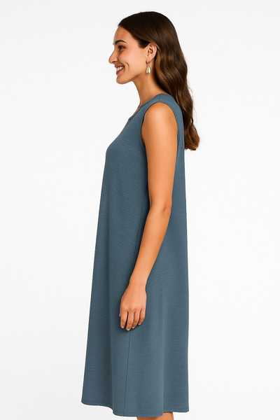 Black Season Sleeveless Abaya Dress in Blue Grey by Black Season