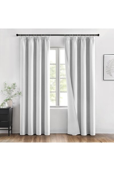 MIULEE Set 2 Bucati Draperie, Tip Blackout, 140 X 245 Cm, Gri Deschis