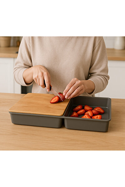 Stillo لوح تقطيع خشبي مع حجرة