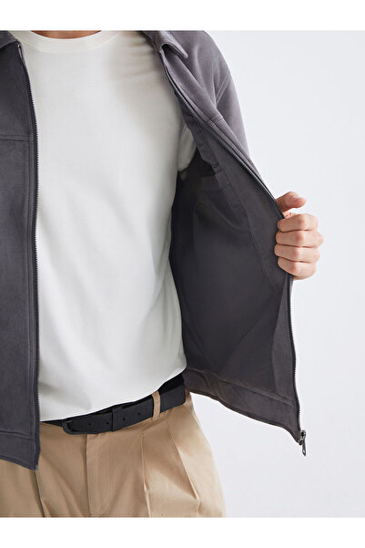 LC Waikiki Yeni Sezon Standart Kalıp Gömlek Yaka Süet Erkek Mont