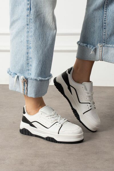 Beyaz Kadın Günlük Sneaker Şık Spor Ayakkabı
