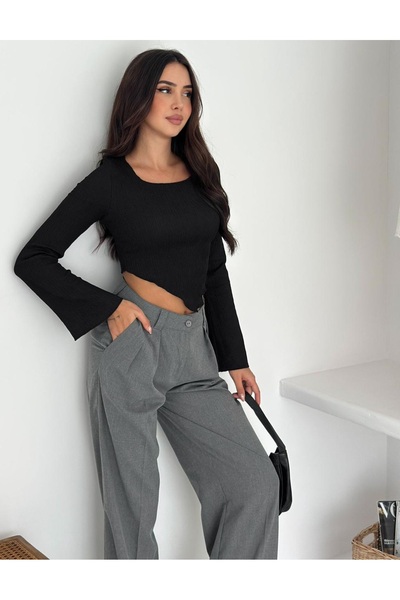 Noa Noa Spanish Sleeve Detailed Crop Blouse