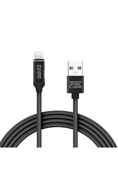 DELIGHT Cablu de date 2 în 1 iPad iPhone Lightning 1m 2A negru