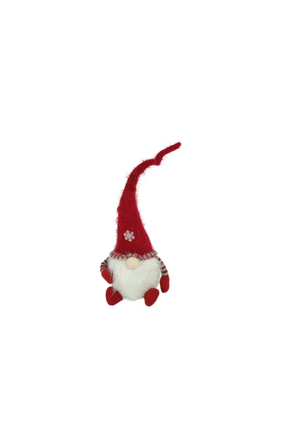 Toolsy Ornament de Crăciun elf, Flippy, gri/alb, material textil, 58 cm