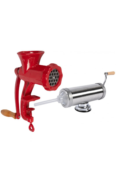 brg Mașină de umplut cârnați 2,5 kg cu ventuză + Mașină de tocat carne manual...