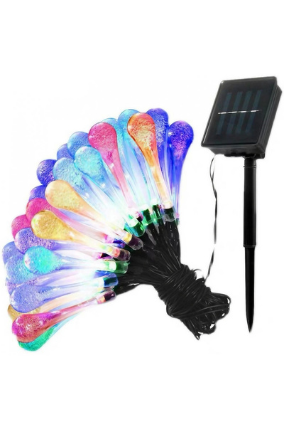Toolsy Instalație solară 6 m, 28 LED-uri cu ornament în formă de picătură de ...