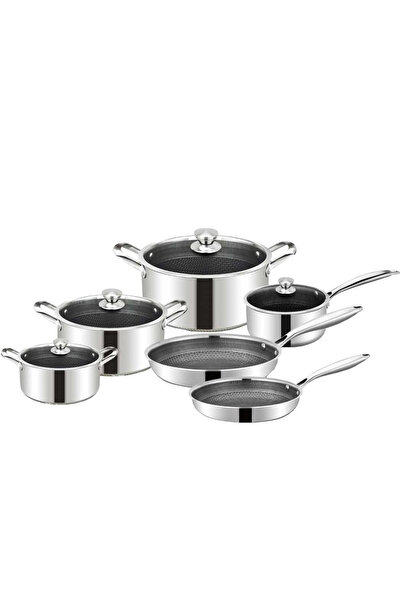 cheffinger Set 10 piese, cratite de inox CF-PS1010, anti zgarieturi